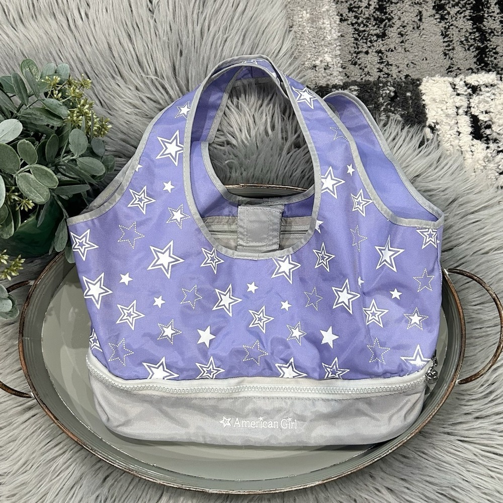 AMERICAN GIRL AG Purple Blue Star Doll Carrier Tote Travel Bag Purse Retired